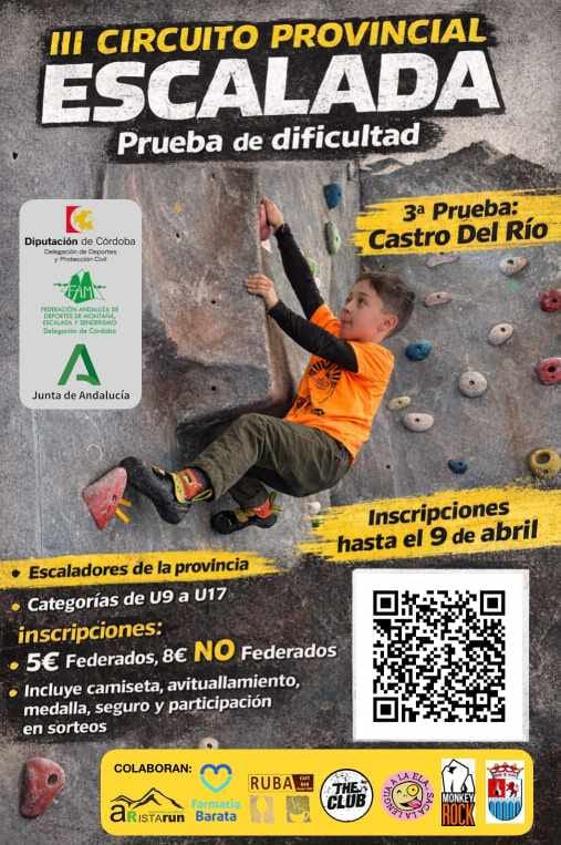 III CIRCUITO PROVINCIAL DE ESCALADA 2026 ( 3º PRUEBA CASTRO DEL RIO )
